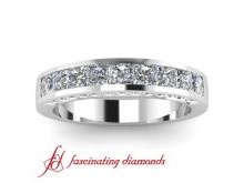 The band features 33 princess and round brilliant diamonds total weight 1.14 ct set in Channel setting. Matching band with ring ENS198 . Also available in 18k and 950 platinum.